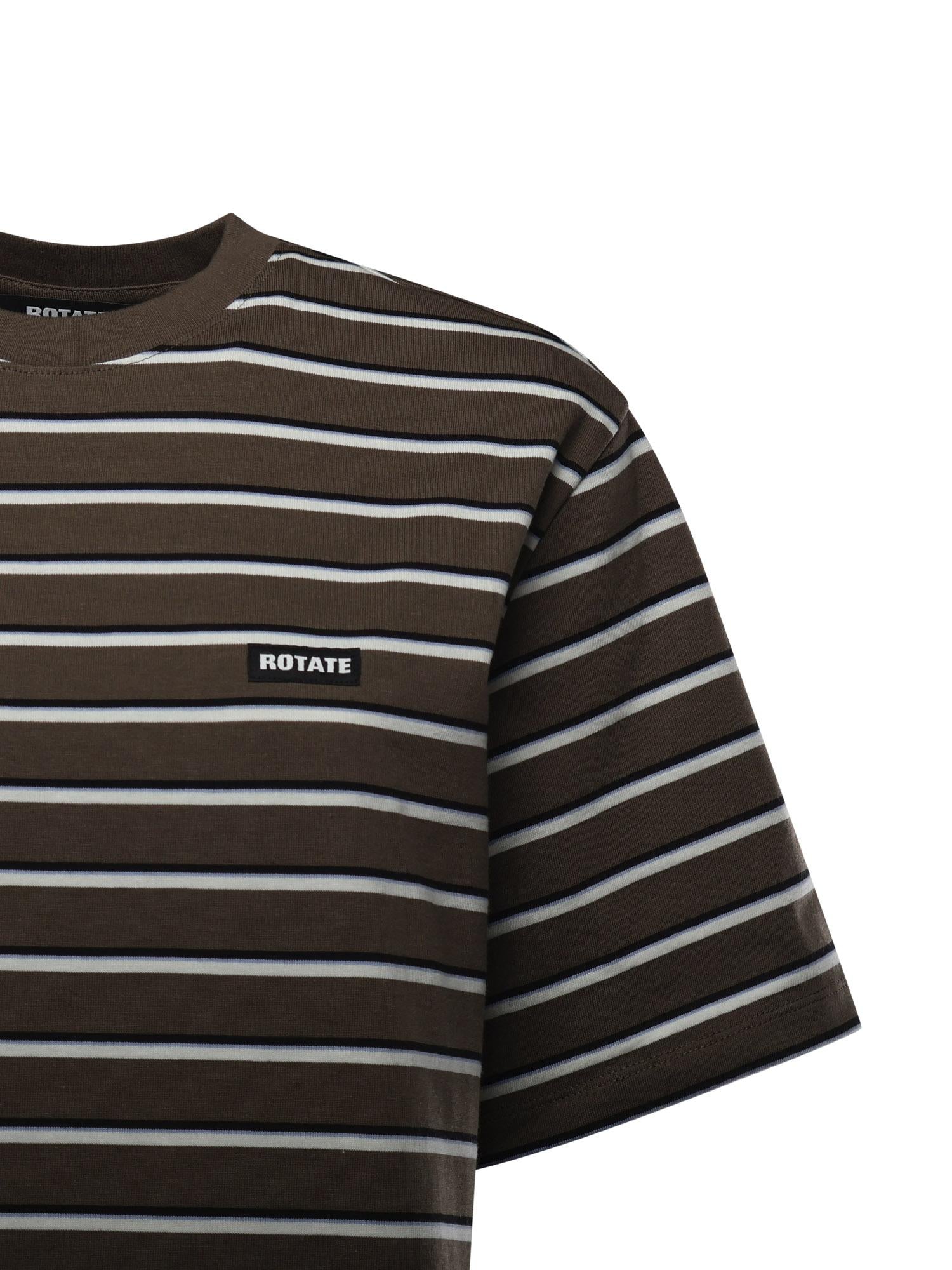 T-shirt in jersey di cotone a righe 115318 2476 ROTATE 