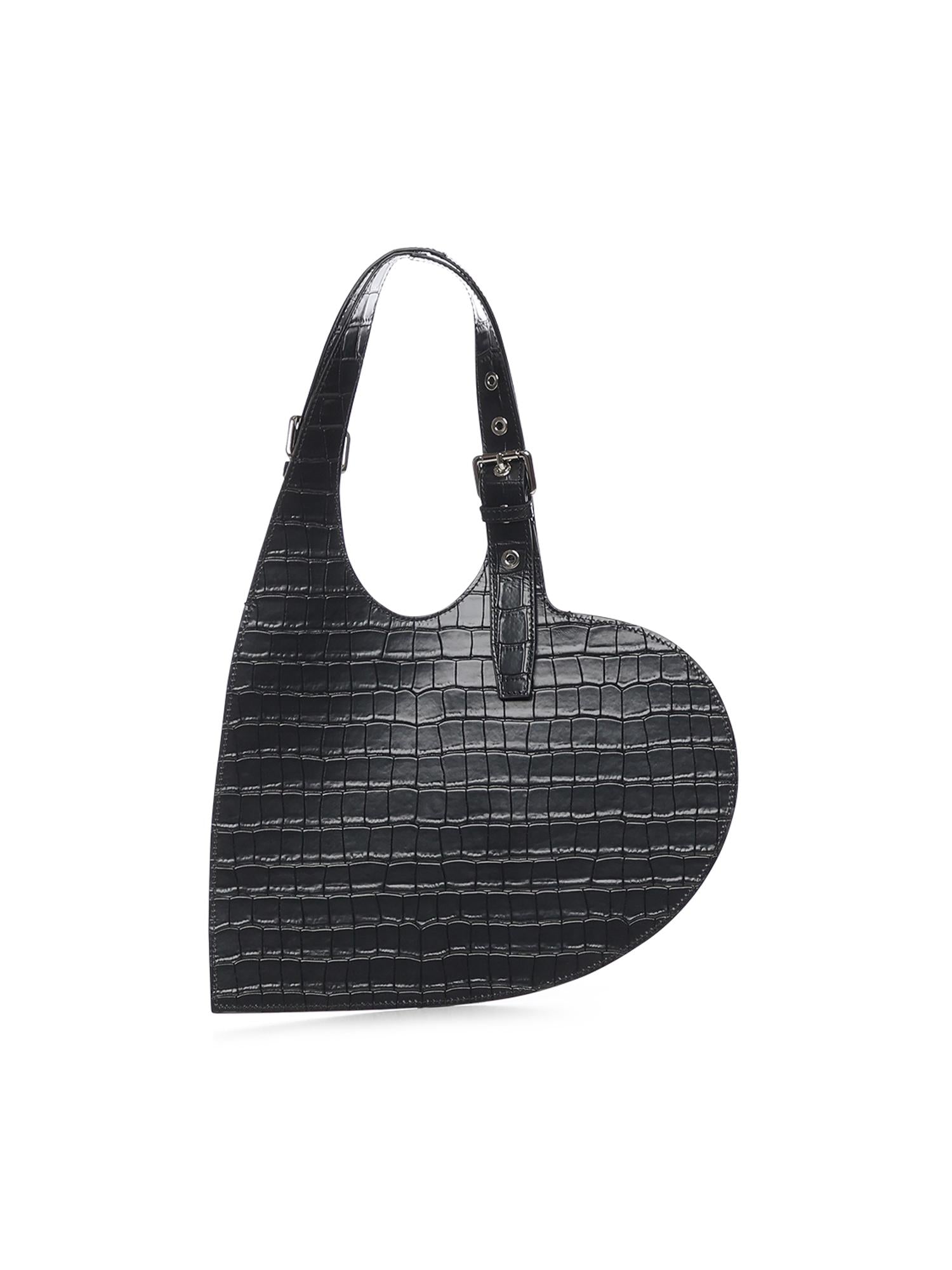 Borsa Croco Heart in pelle COPBA112F6075 BLK COPERNI 