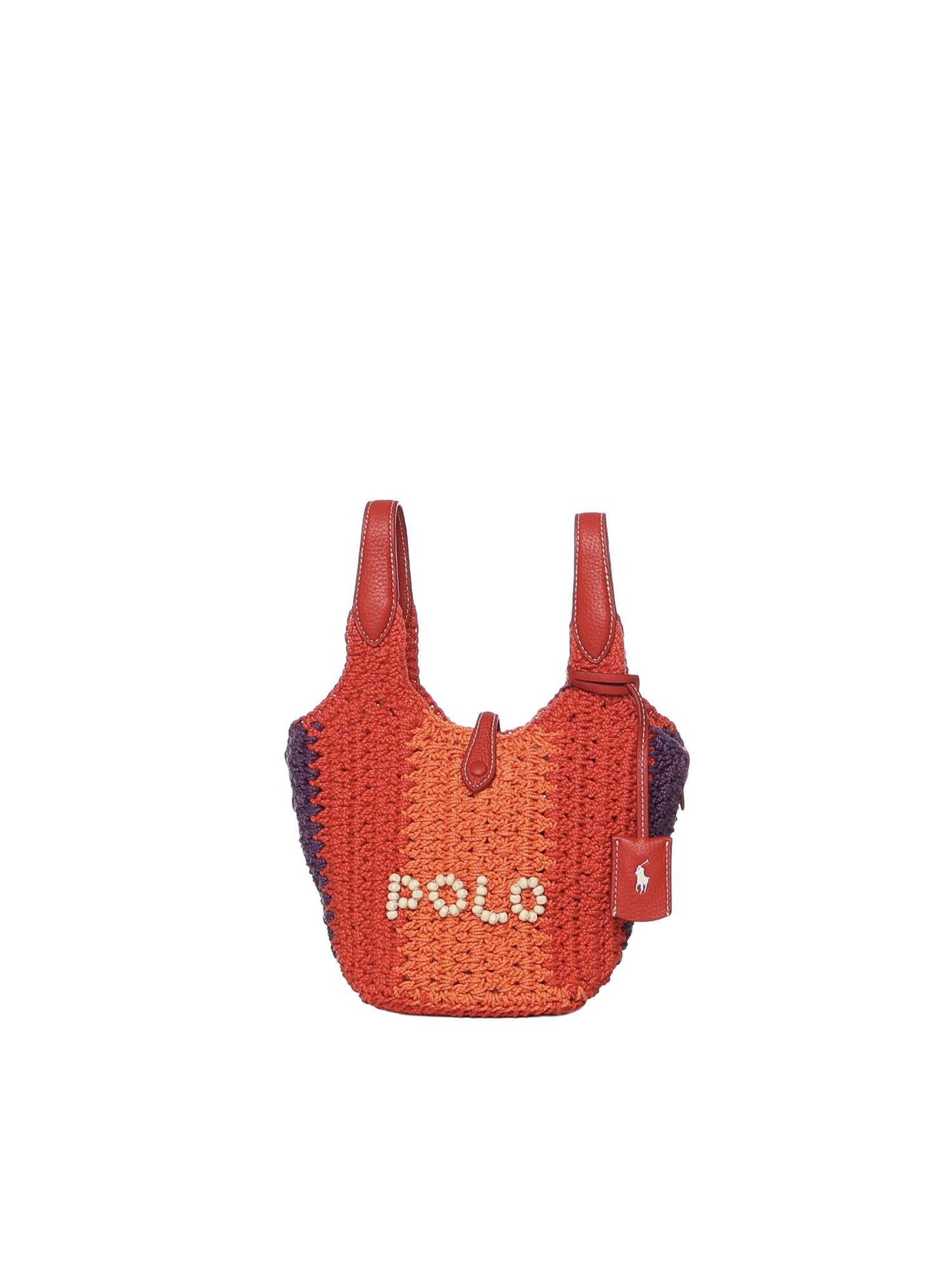 Borsa tote Polo Play piccola all'uncinetto 428P01444 001 POLO RALPH LAUREN 