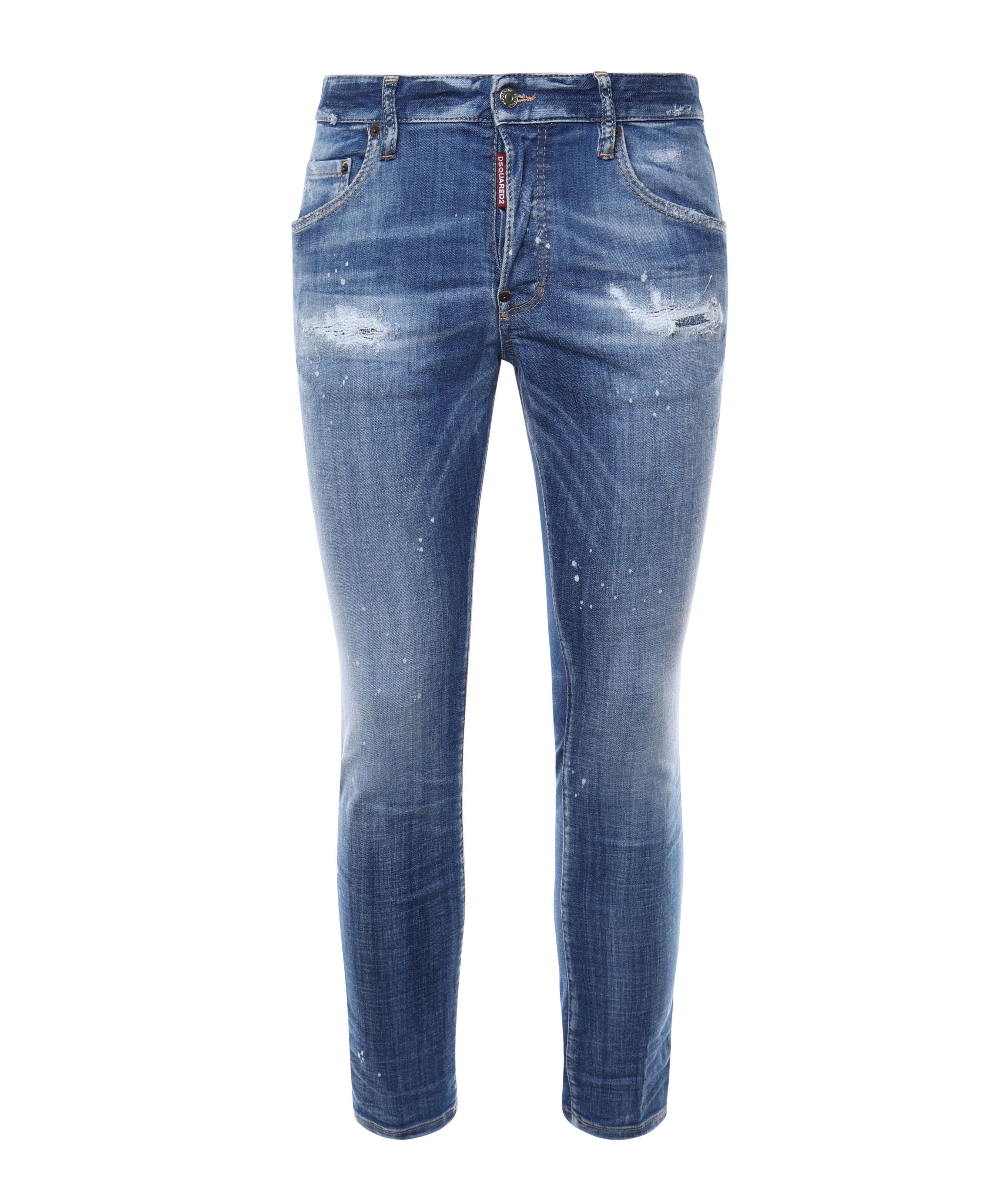 Pantaloni affusolati effetto vissuto S74LB1675 S30872470 DSQUARED2 