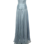 Abito lungo in seta IRS518THALIA AQUA CHIFFON MATT IRIS SERBAN 