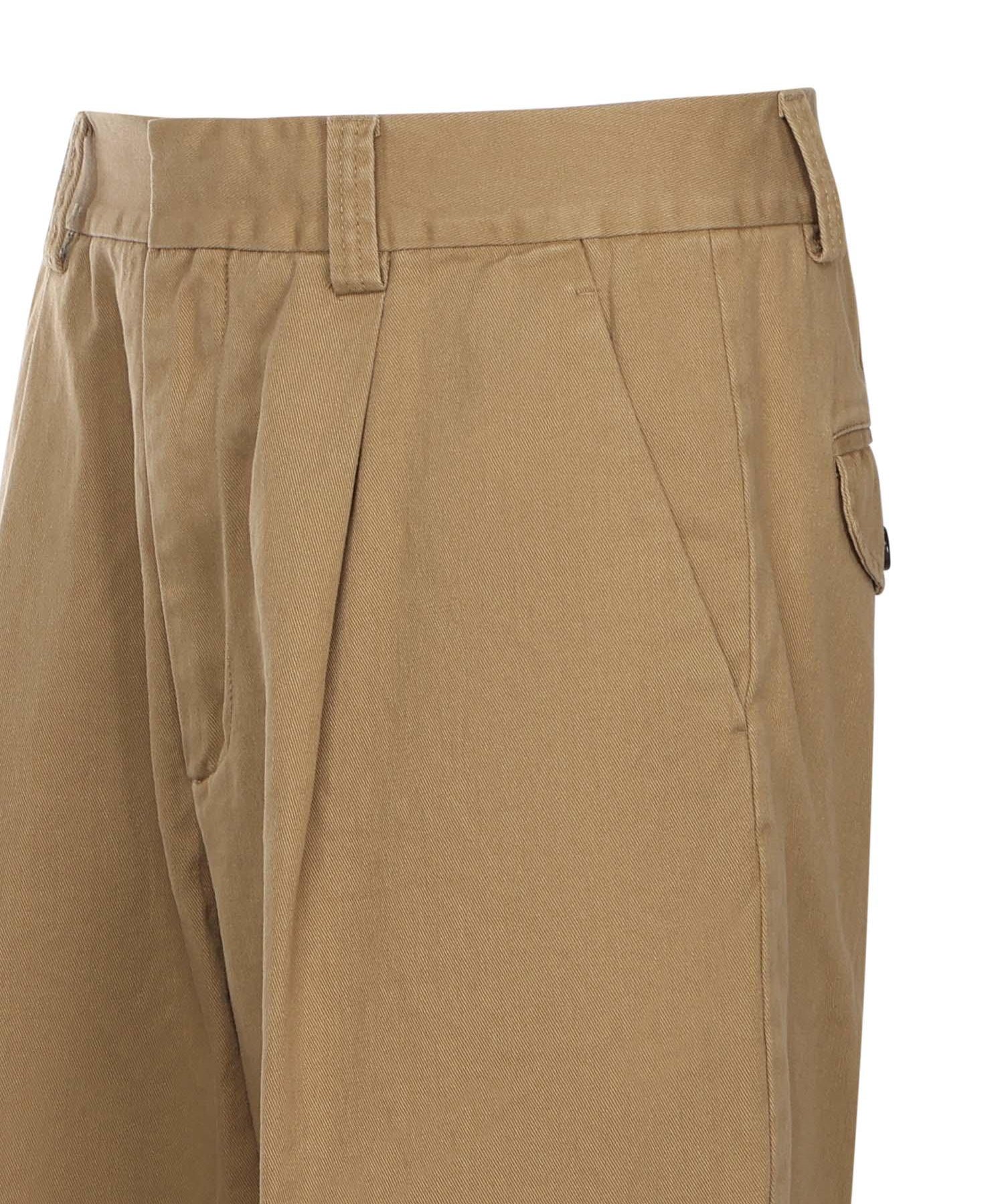 Pantaloni in cotone con pinces S74KB1062 D35264131 DSQUARED2 