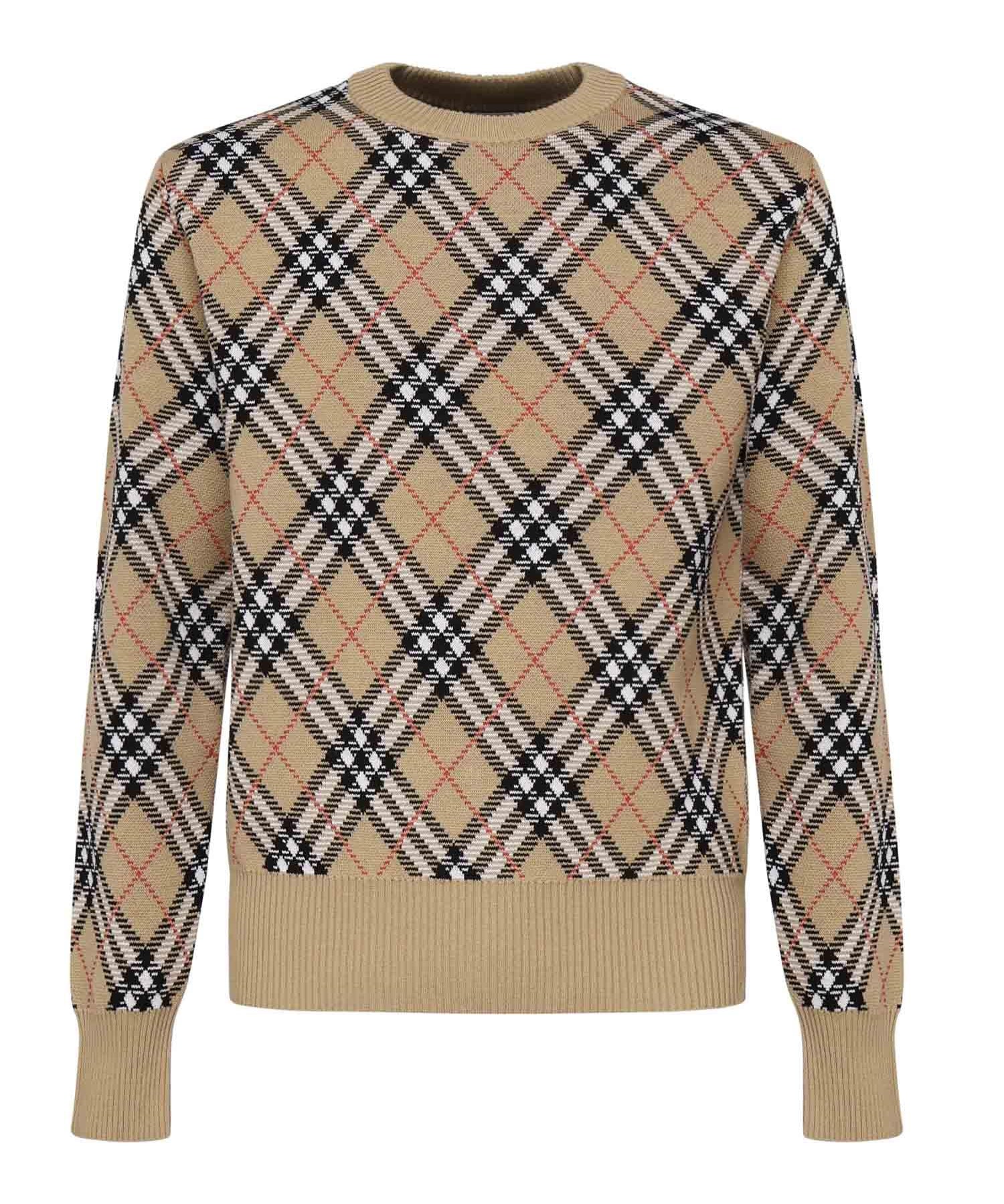 Maglia in misto lana e mohair Check 8111379 B9368 BURBERRY 