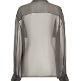 Camicia in chiffon trasparente 788262 Y065W3261 SAINT LAURENT 