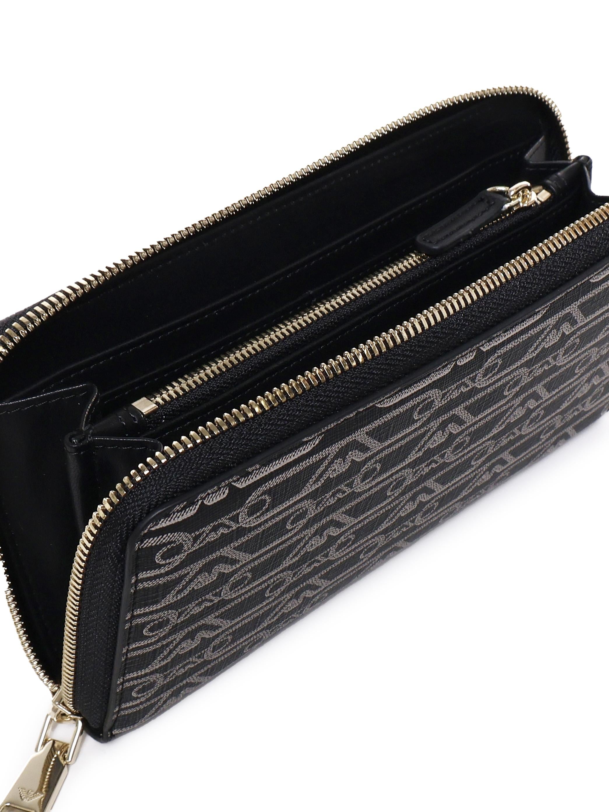 Portafoglio zip around eagle all over EW000366 AF11951FC033 EMPORIO ARMANI 