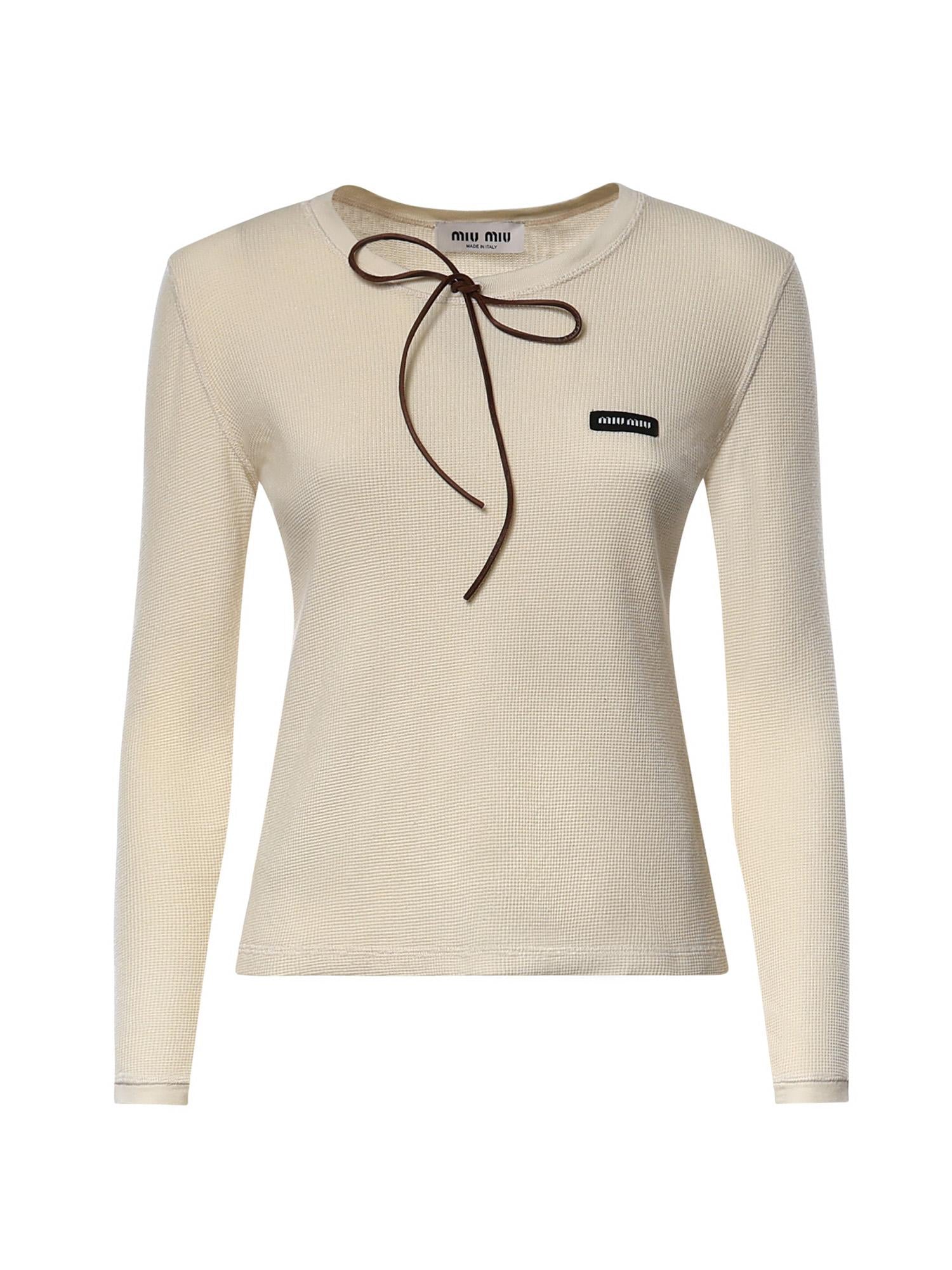 T-shirt in cotone MJLA58 191IF0379 MIU MIU 