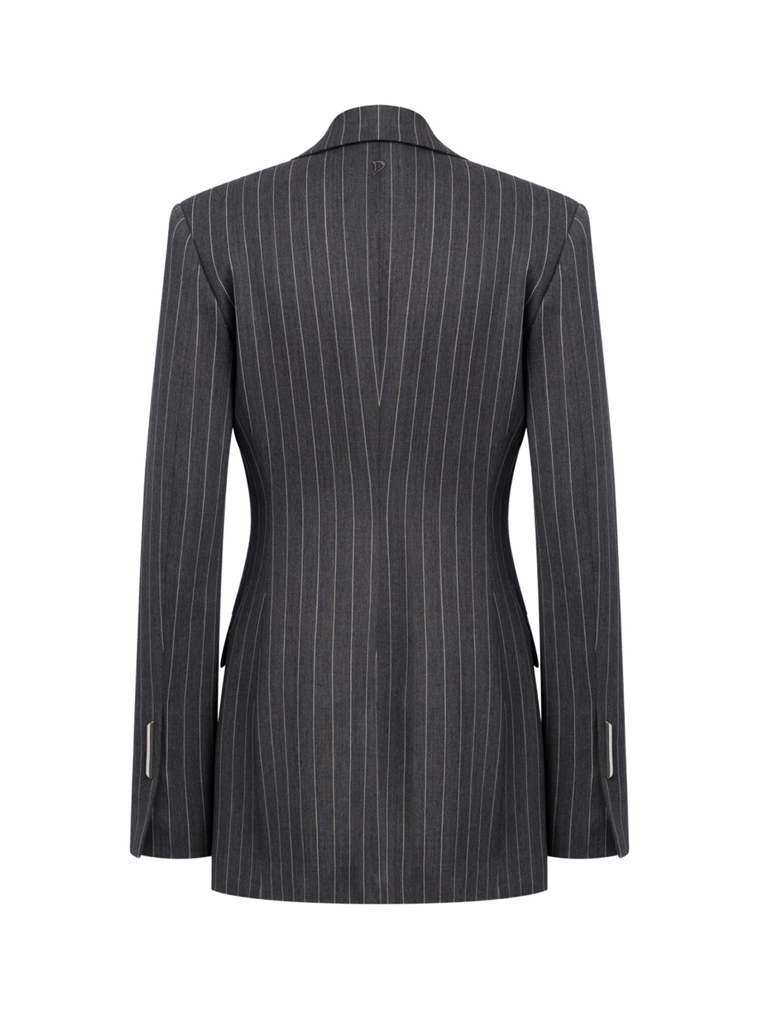 Blazer monopetto in fresco di lana gessato DJ847 ES0080D903 DONDUP 
