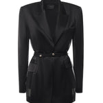 Blazer in satin lucido 105604 A2RAZ99 PINKO 