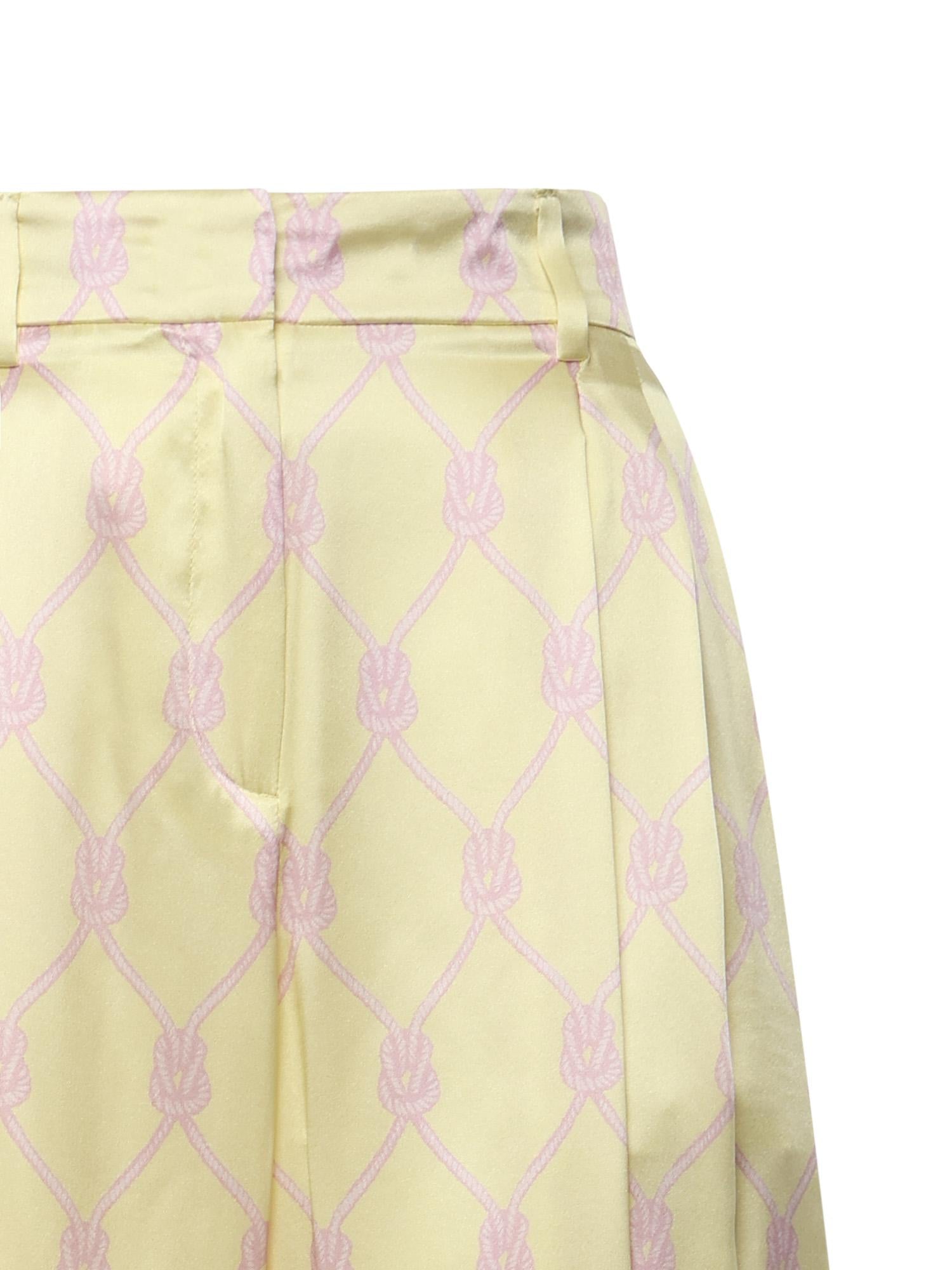 Pantaloni in seta con stampa nappine 80AAA118 N0695162 GENNY 