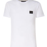 T-shirt in cotone con logo plaque G8PT1T G7F2IW0800 DOLCE & GABBANA 