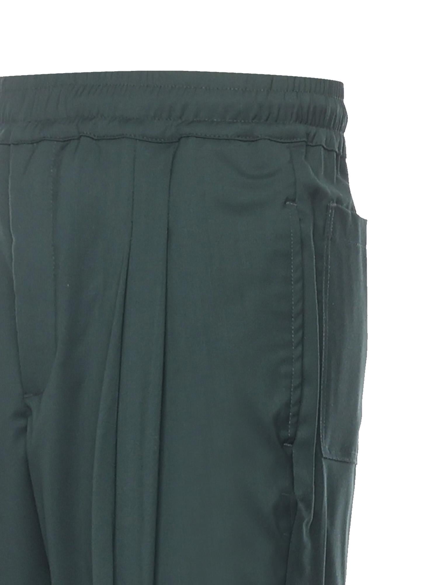 Pantaloni Niklas in fresco lana<BR/> NIKLAS VERDE SCURO GIULIANO GALIANO 