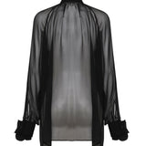 Camicia Rose di chiffon trasparente F5S25T FU1ATN0000 DOLCE & GABBANA 