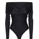 Body Kendall in lycra lucida T190714A TJP062BLACK THE ANDAMANE 