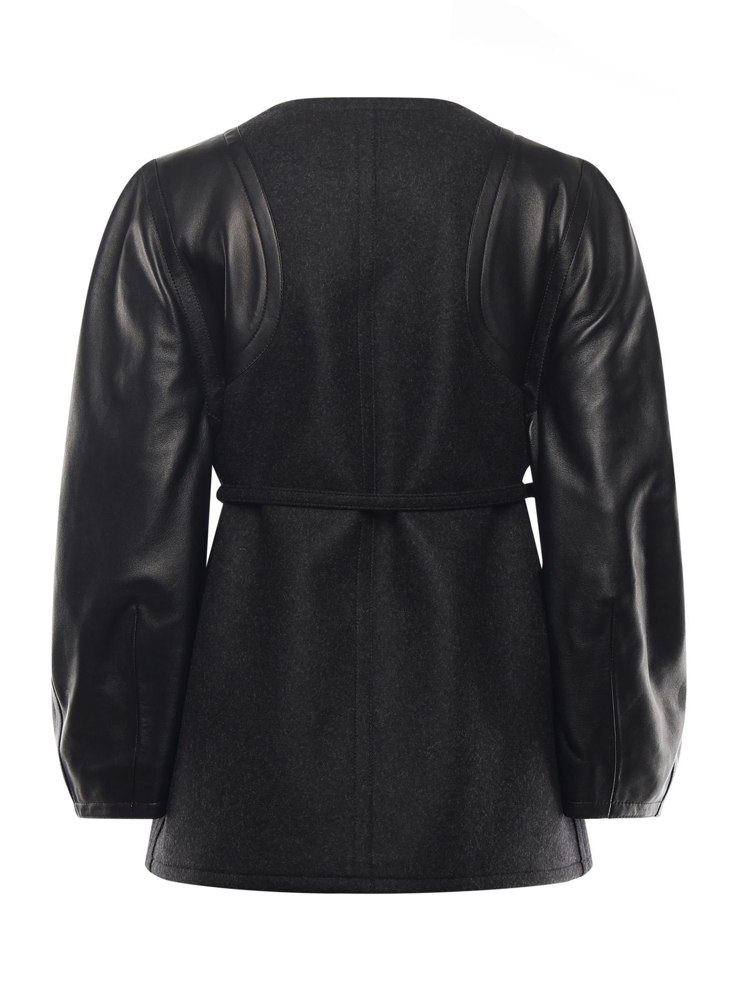 Giacca in lana e pelle<BR/><BR/> FJ7650 AJ0KF0TAZ FENDI 