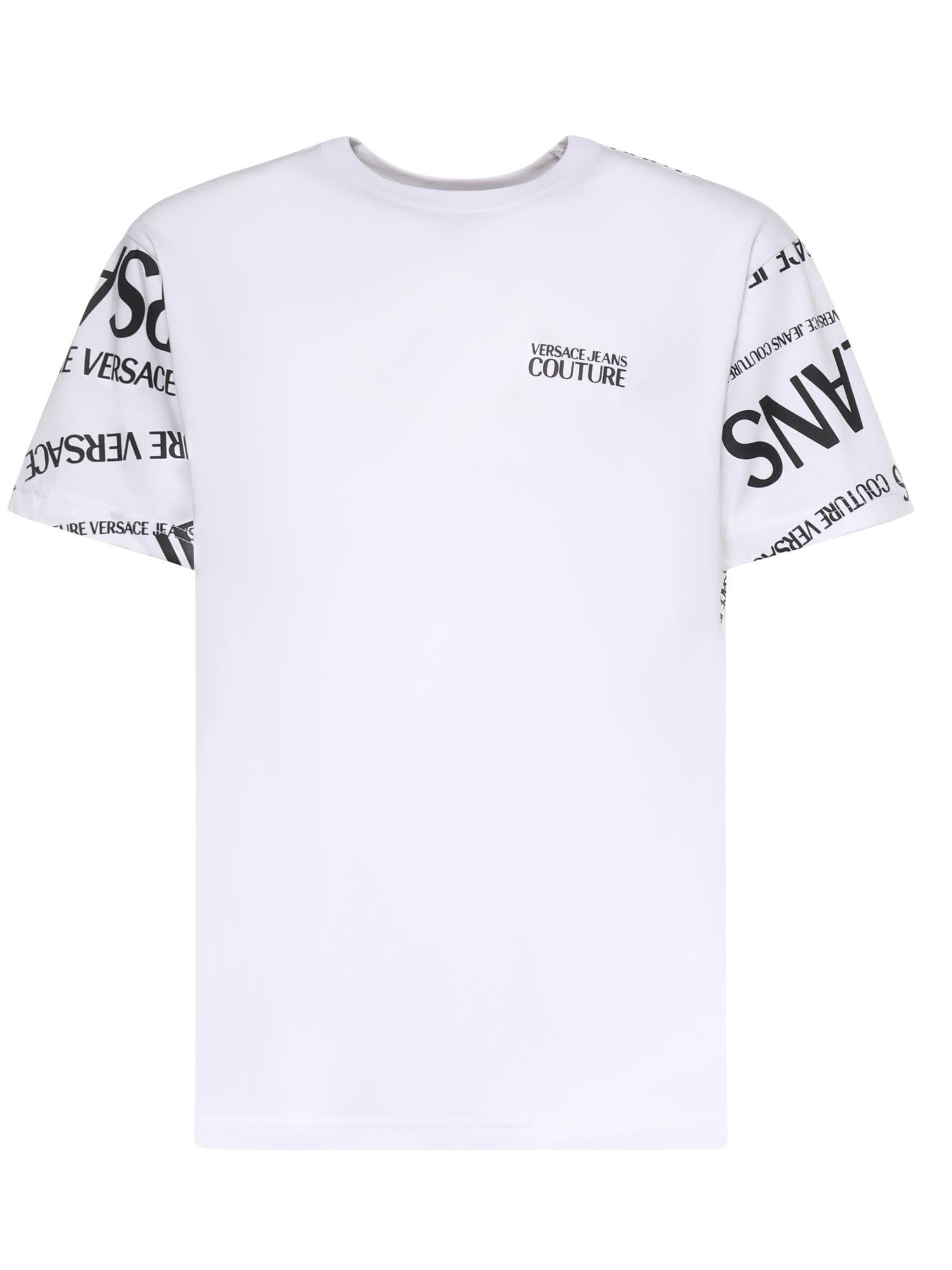 T-shirt in jersey di cotone con stampa 80GAH6R1 JS555L02 VERSACE JEANS COUTURE 