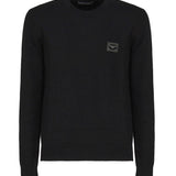 Maglia girocollo in lana con etichetta logata GXO39T JEMQ4N0000 DOLCE & GABBANA 