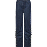Jeans a gamba larga con bottoni 114816 D03 ROTATE 