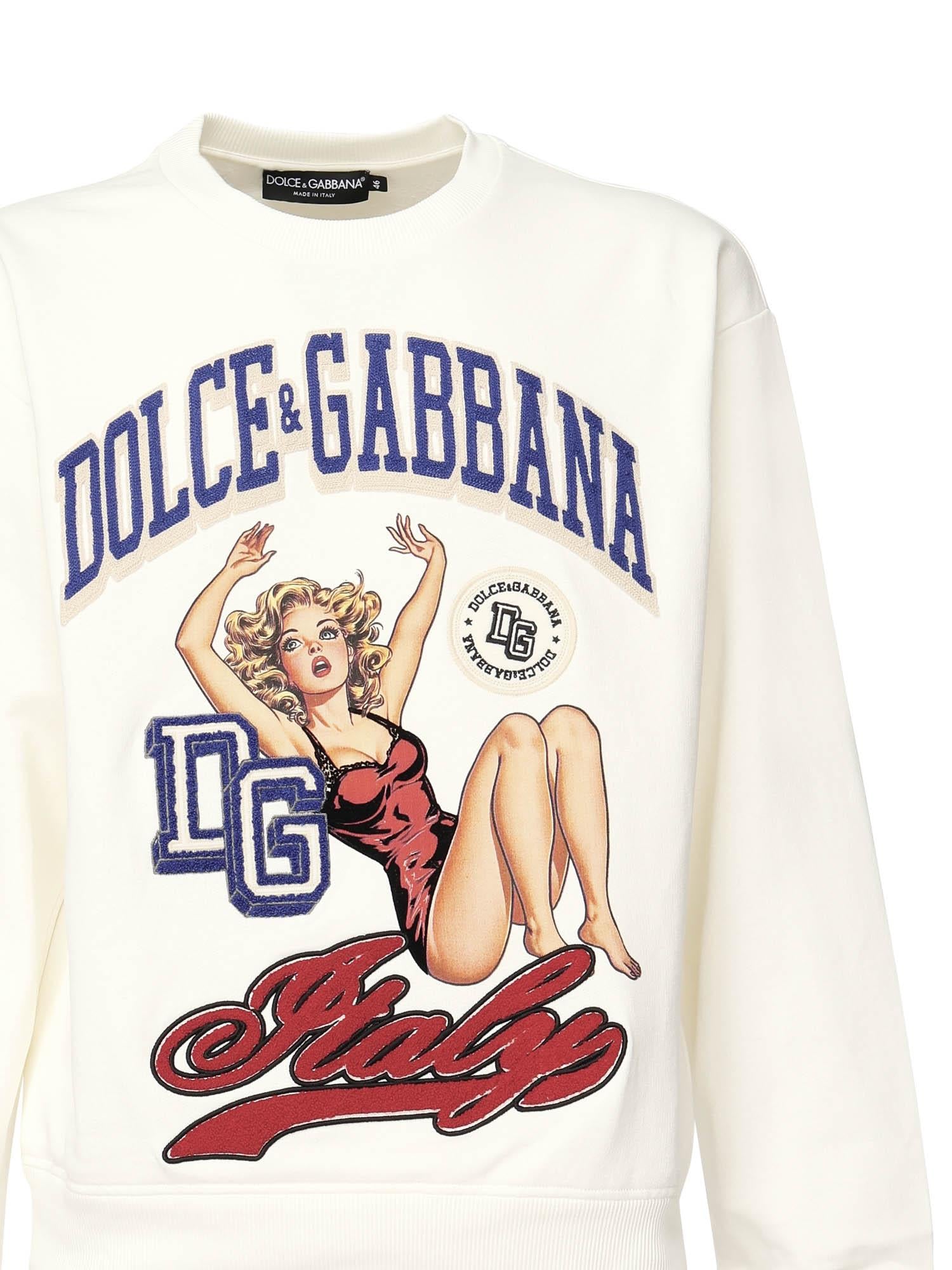 Felpa con stampa e ricamo G9AHSZ G7PHHA4567 DOLCE & GABBANA 