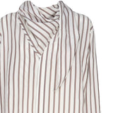 Camicia a righe in seta con collo foulard 748134 V35L09032 BOTTEGA VENETA 