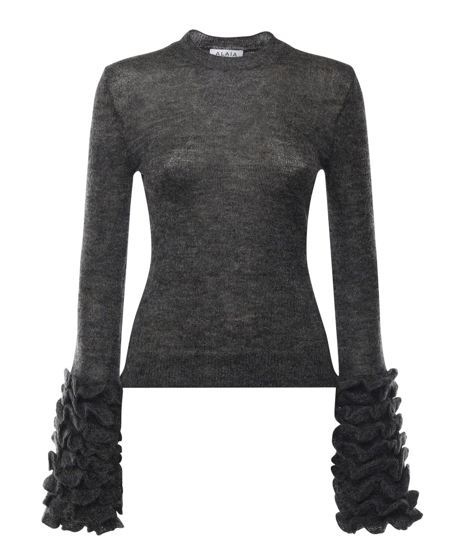 Pullover in misto mohair con ruches AA9G0076K101B 821 ALAIA 