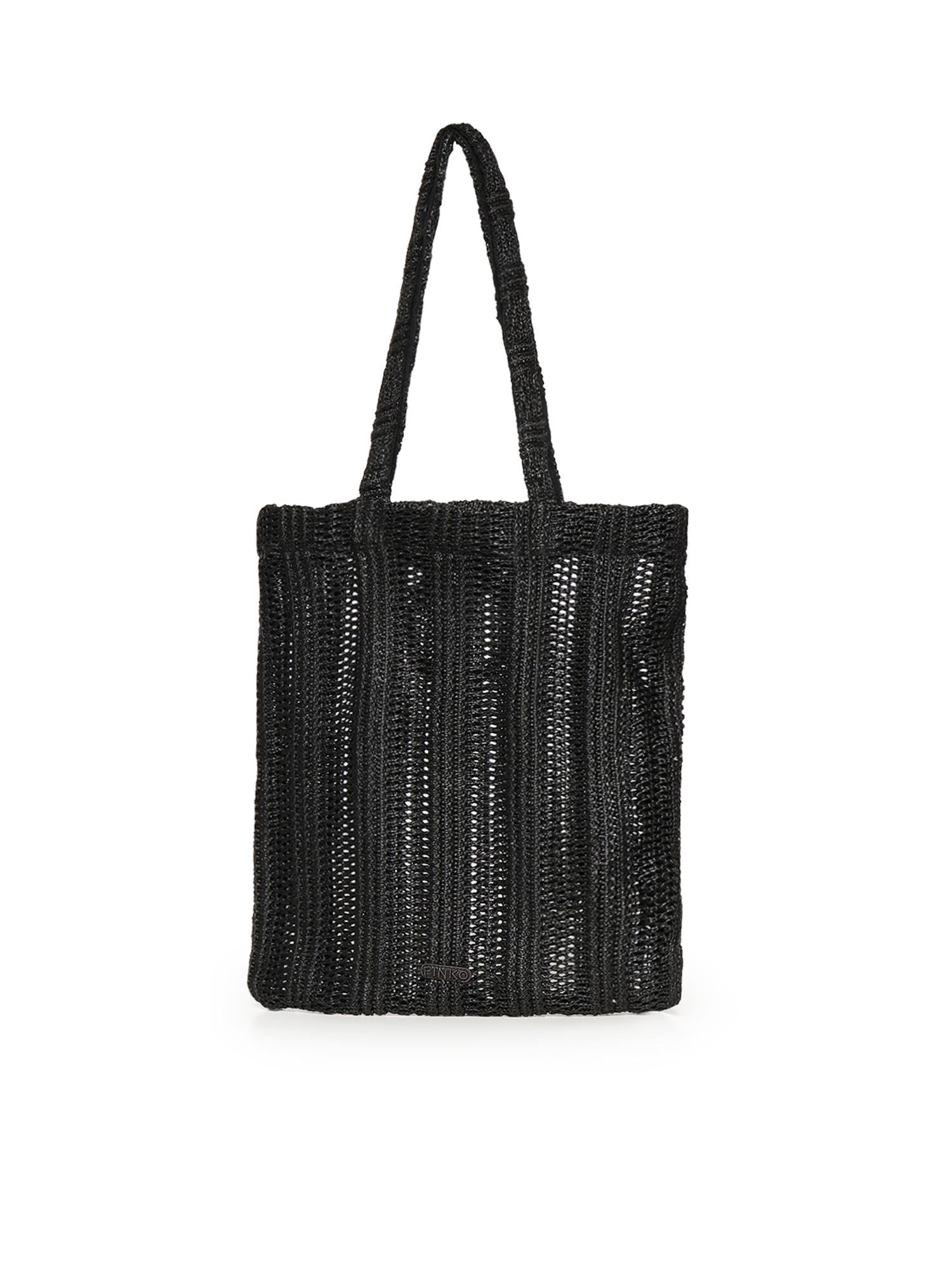 Borsa shopper media Easy Tote Bag in rafia 106728 A39YZ99 PINKO 