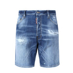 Shorts denim in cotone elasticizzato S74MU0881 S30872470 DSQUARED2 