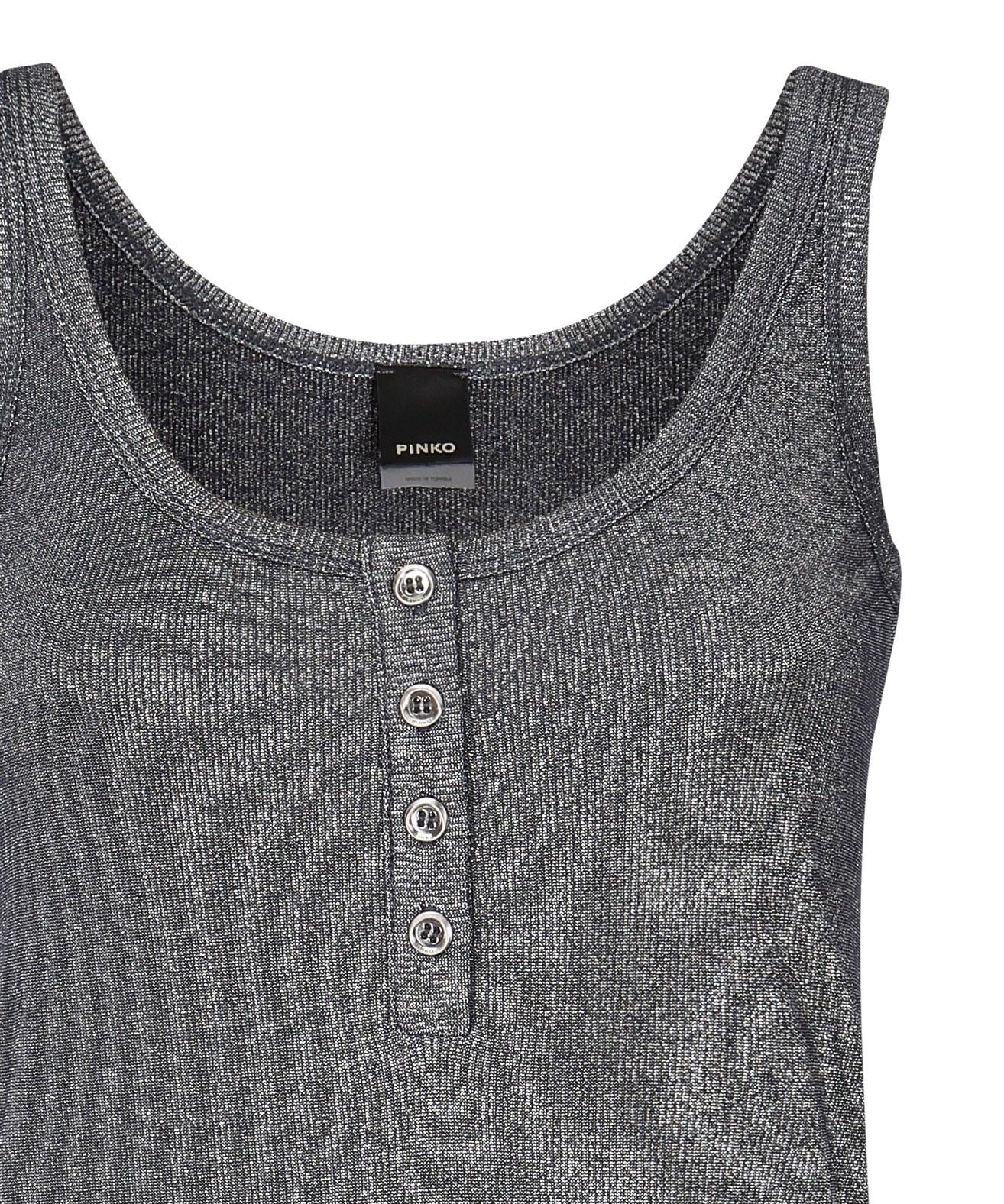 Top a canotta in maglia metallizzata con bottoni 104649 A2CQEI2 PINKO 