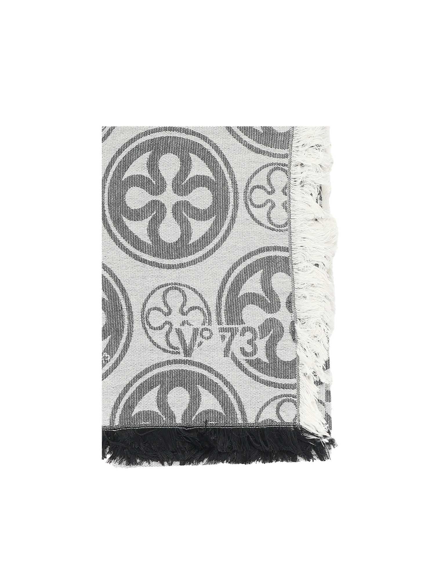 Sciarpa caroline jacquard<BR/> 73SP8FT02 CAROLINENERO/BIANCO V° 73 