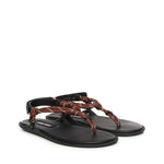 Sandali in pelle con cinturino in corda 5Y184E 3L74F0005 MIU MIU 