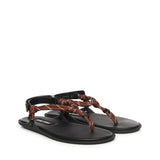 Sandali in pelle con cinturino in corda 5Y184E 3L74F0005 MIU MIU 