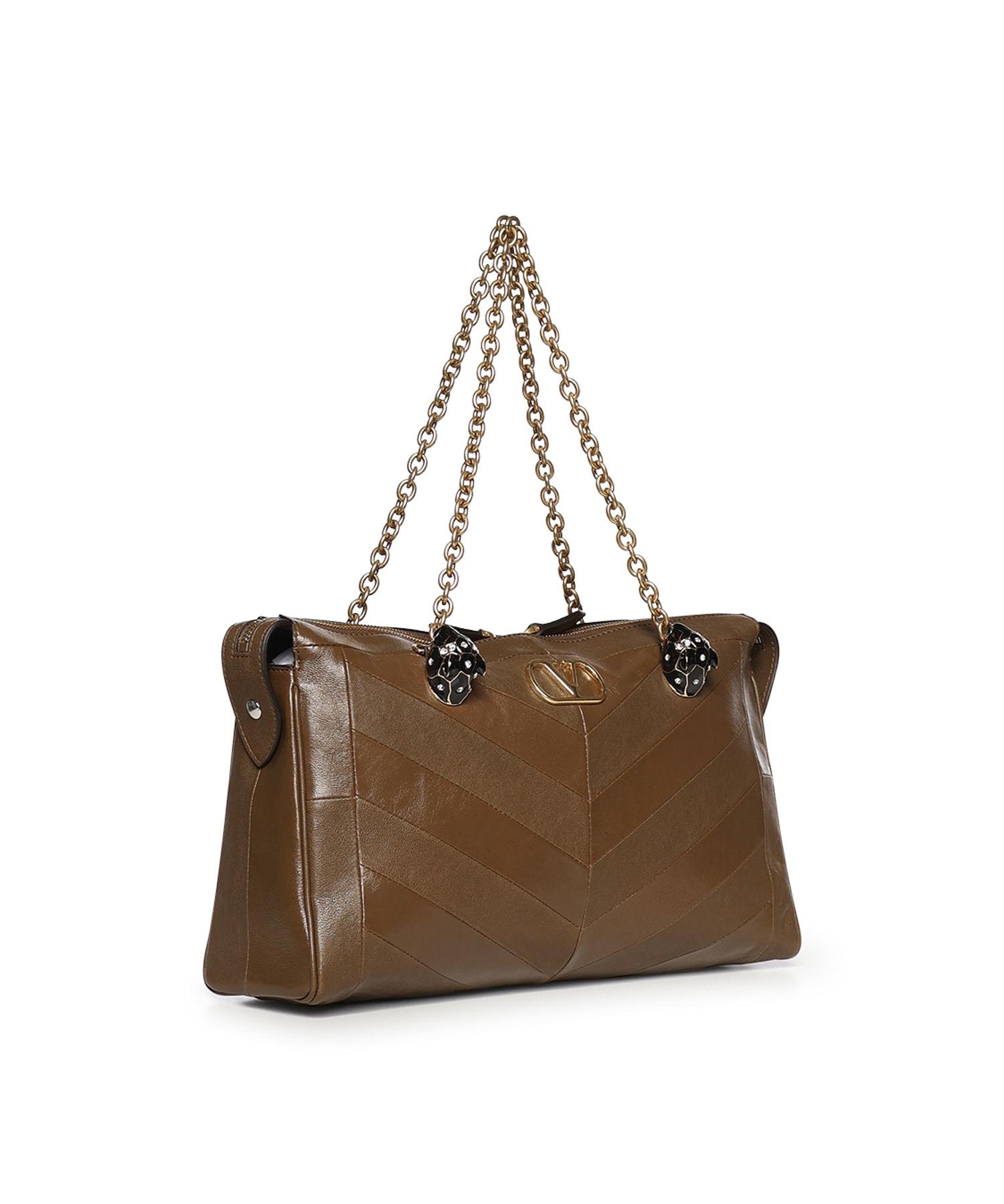 Borsa a spalla Panthea in nappa motivo chevron 8W0B0S70 UYFBGQ VALENTINO GARAVANI 