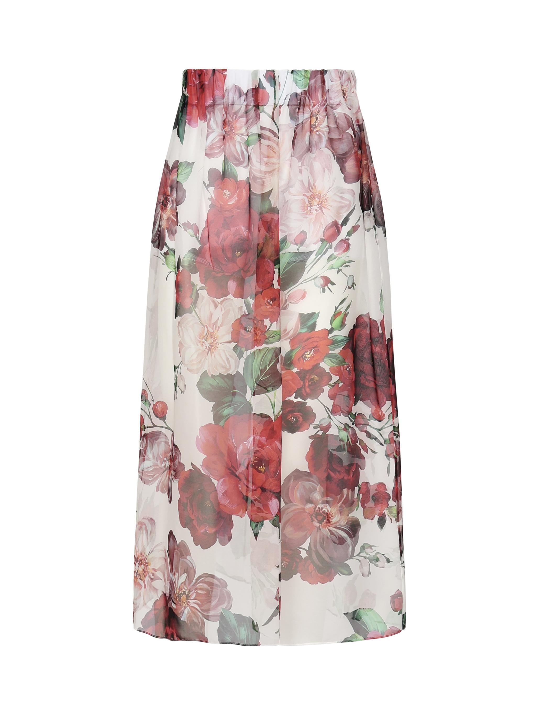 Gonna longuette stampa Rose F4BBOT IS1Y6HA5PD DOLCE & GABBANA 