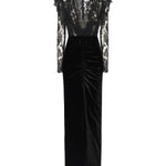 Abito in velluto e pizzo FABX4120F2603 0900 ALESSANDRA RICH 