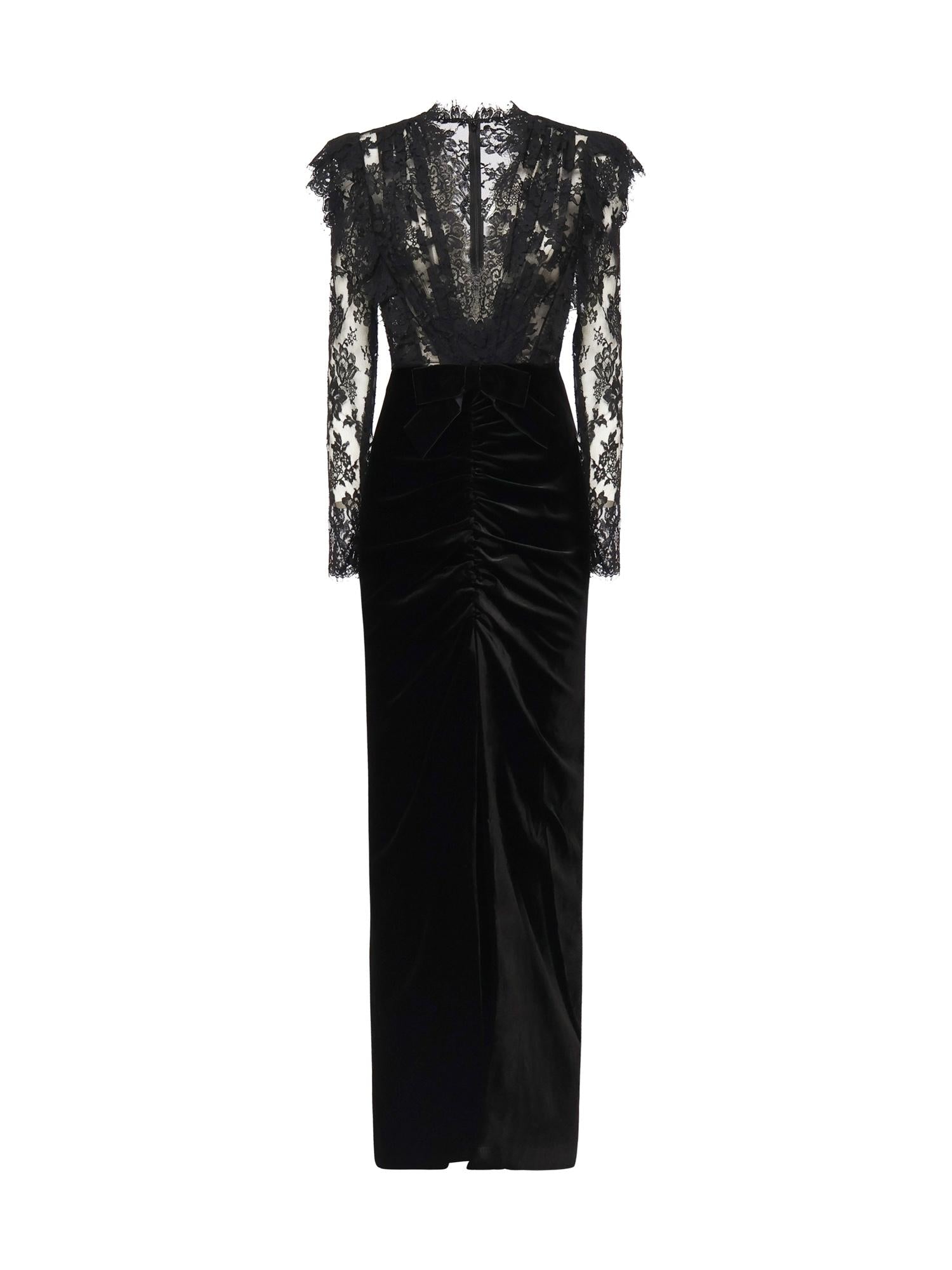 Abito in velluto e pizzo FABX4120F2603 0900 ALESSANDRA RICH 