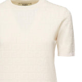 Maglia in cotone e viscosa FF jacquard FZXD57 AUZRF0ZNM FENDI 
