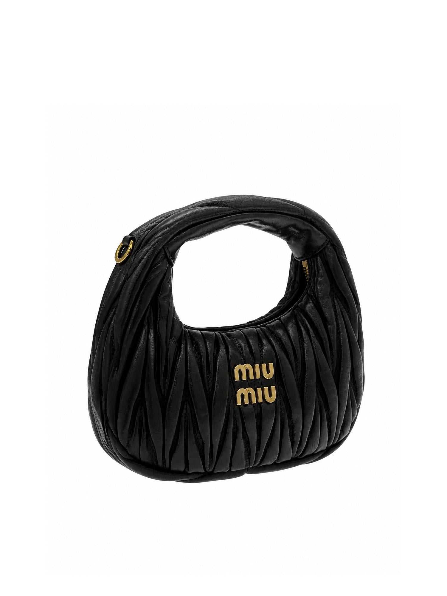 Borsa hobo Wander in nappa matelassé 5BC125 AN88F0002 MIU MIU 
