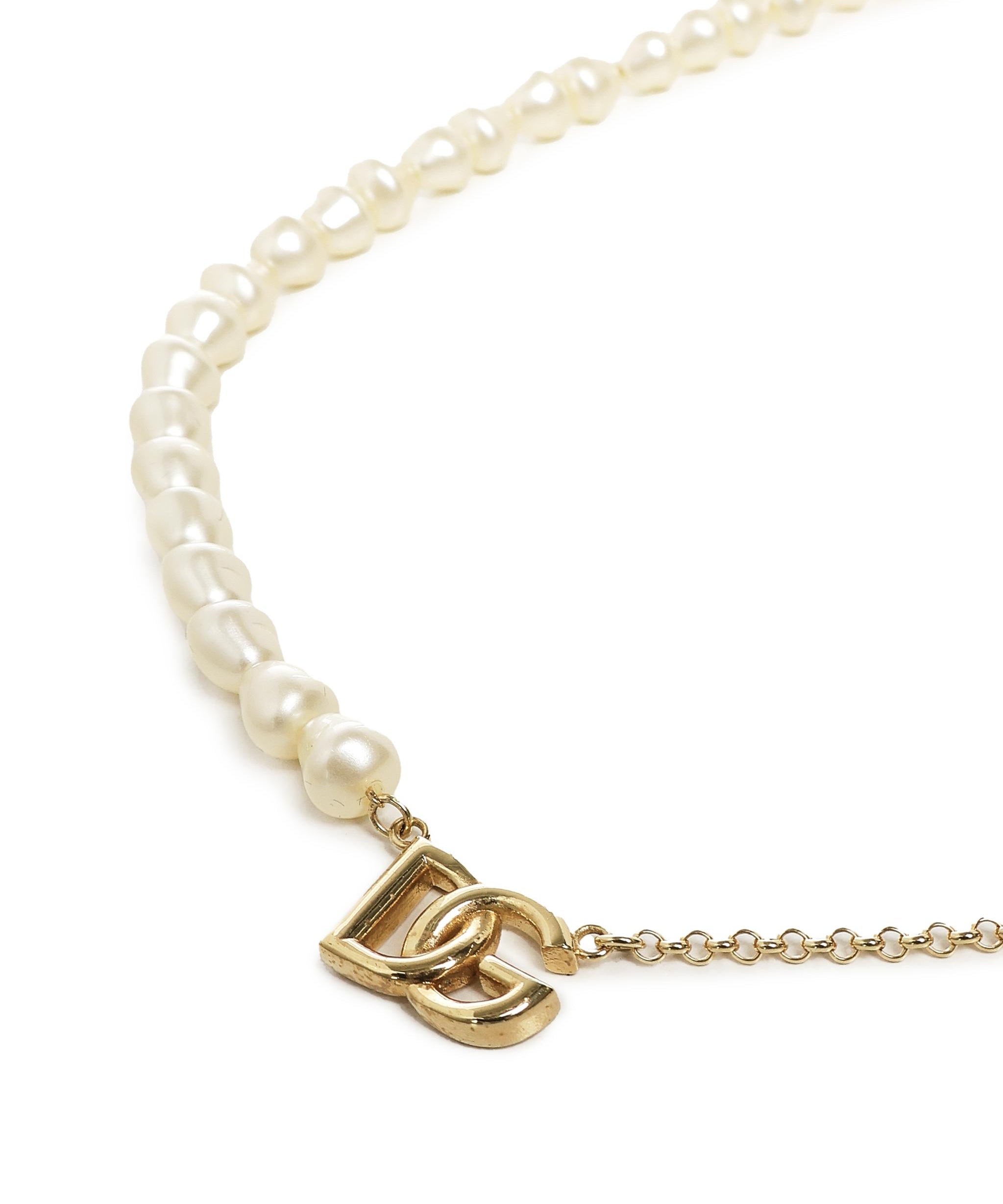Collana a catena con perle e logo WNP2P1 W1111ZOO00 DOLCE & GABBANA 