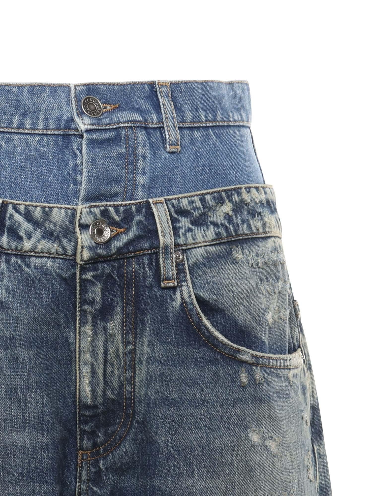 Jeans double layer in denim FTDGSD G8OH5S9001 DOLCE & GABBANA 