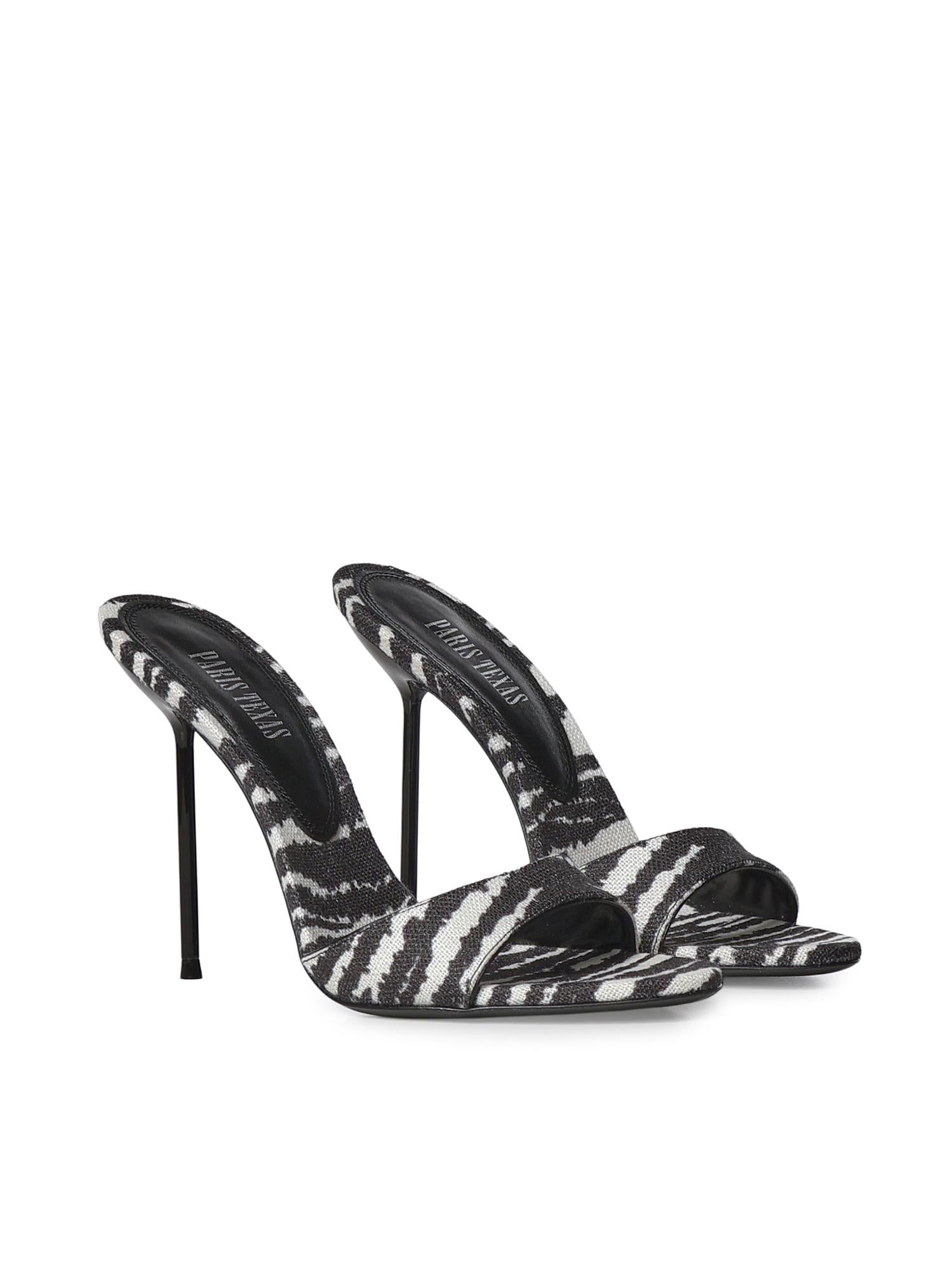 Mules Lidia con stampa zebrata PX836 XPTCVWHITE ZEBRA PARIS TEXAS 