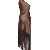 Abito in satin con frange 106352 A33DL50 PINKO 