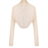 Coprispalle cropped in jersey con paillettes A33061648 0180 ALBERTA FERRETTI 