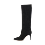 Stivali in camoscio G80626 85RICC45NERO GIANVITO ROSSI 
