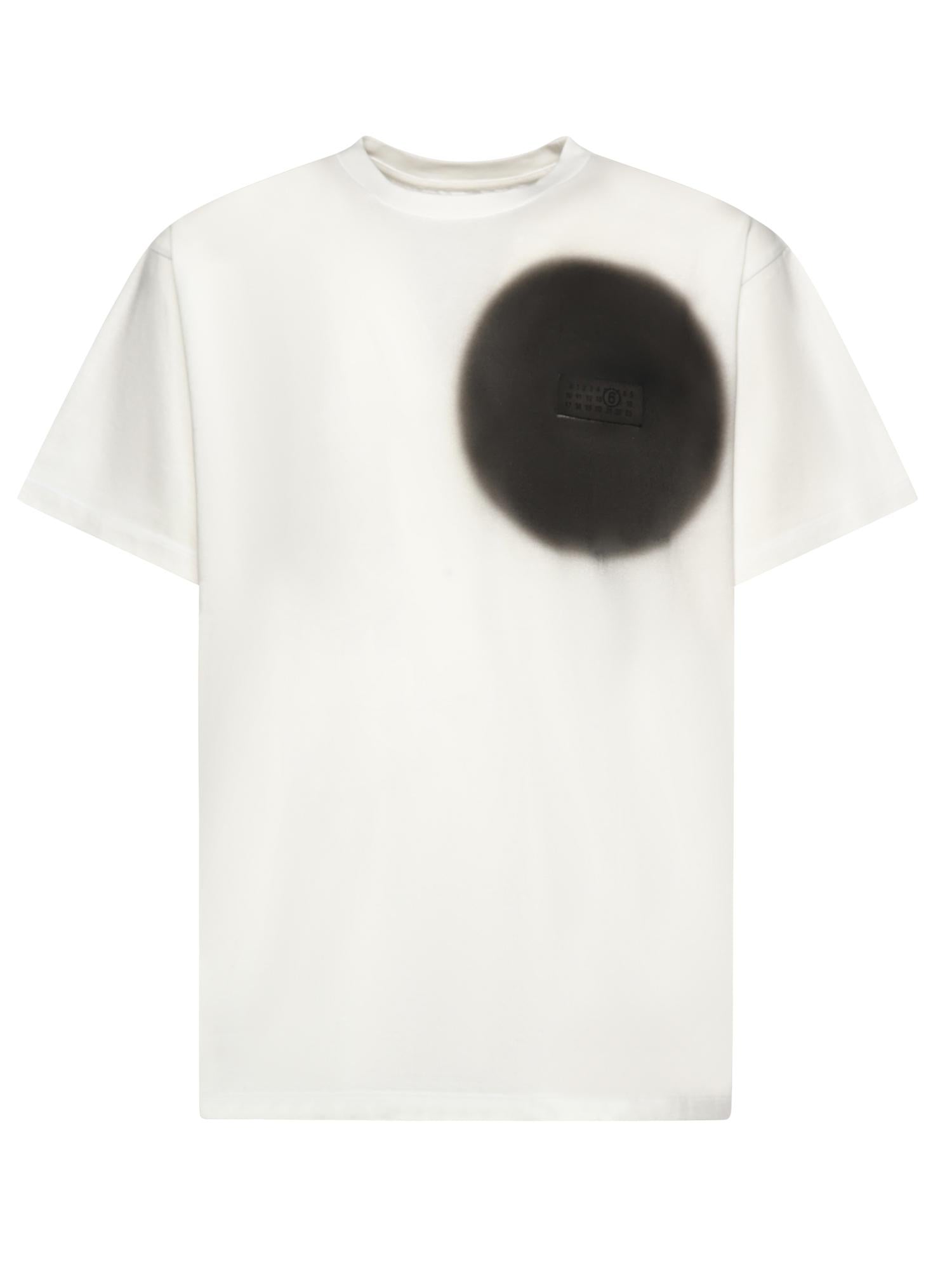 T-shirt con stampa spray in cotone SH0GC0067 M20048101 MM6 Maison Margiela 