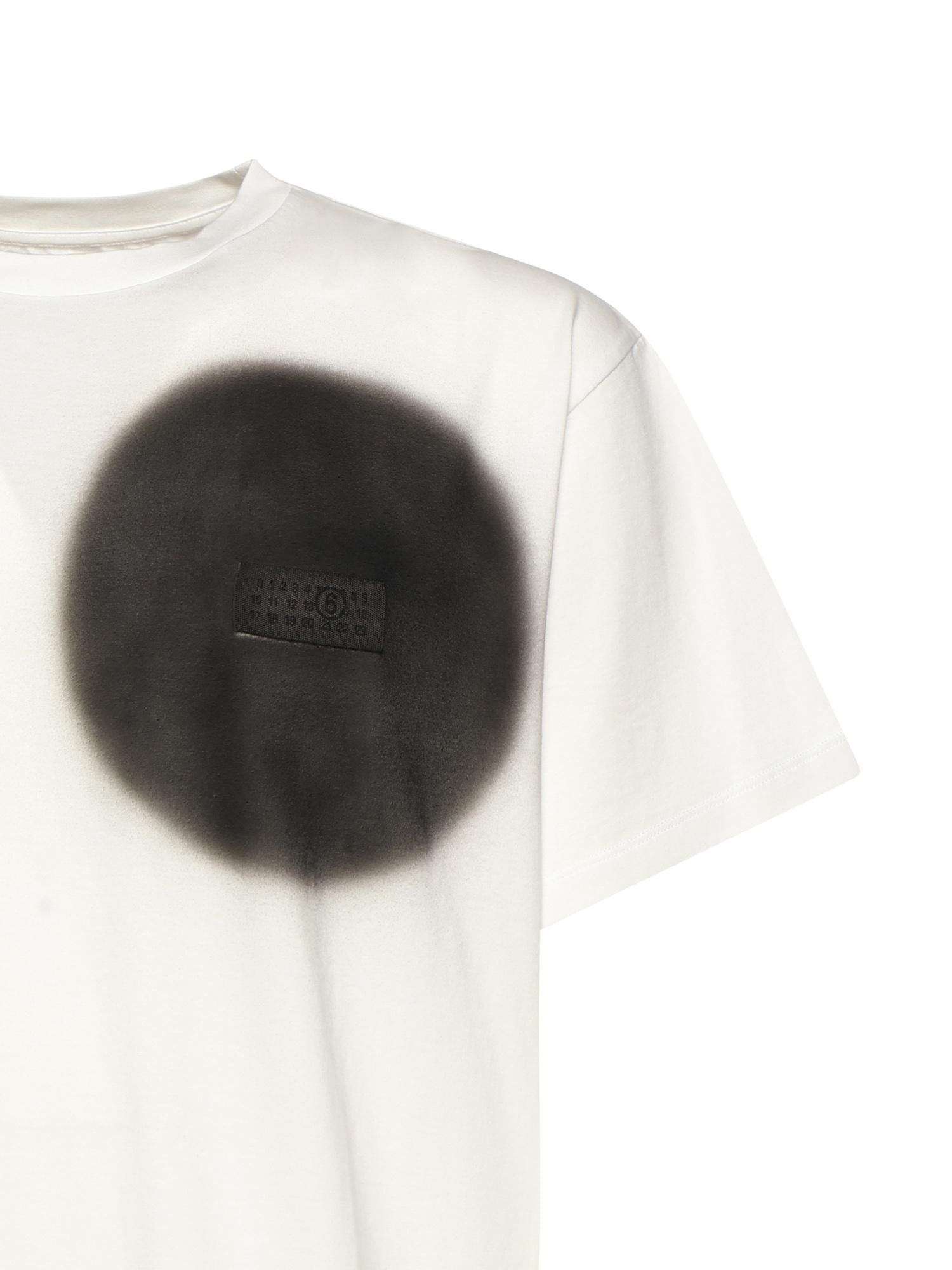 T-shirt con stampa spray in cotone SH0GC0067 M20048101 MM6 Maison Margiela 