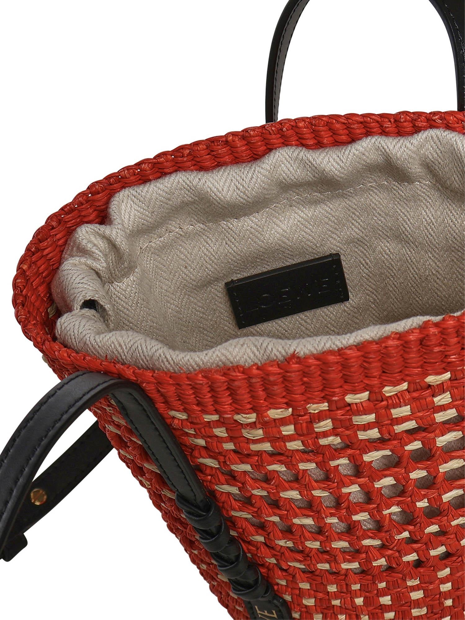 Borsa Braid media in palma Iraca e pelle di vitello C630IMBX02 7116 LOEWE 