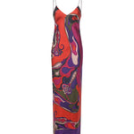 Abito lungo con stampa Orchidee 5URI30 5U731017 PUCCI 