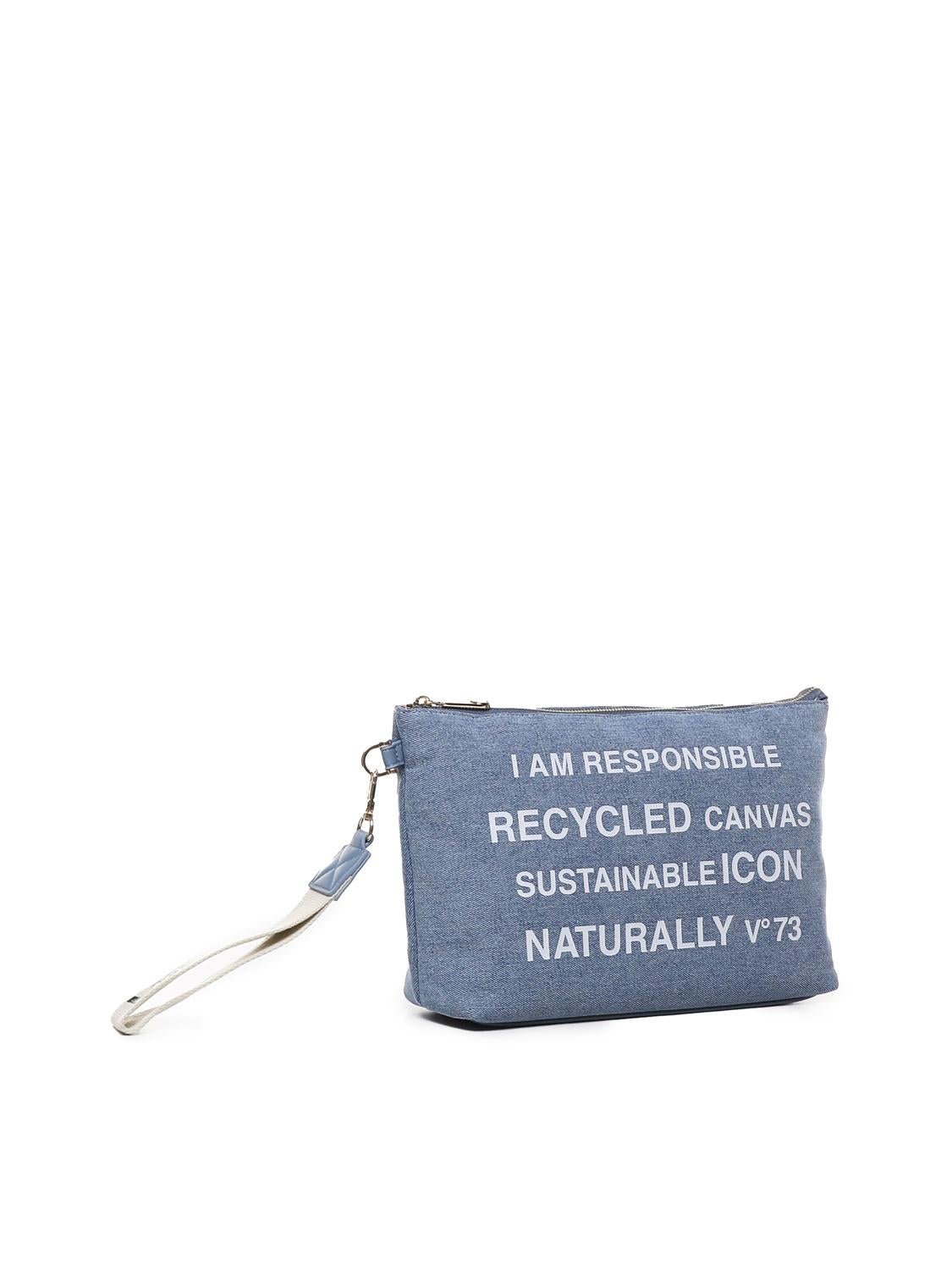 Pochette responsibility in cotone 73BE7V1568 RESPONSIBILITYDENIM/BIANCO V° 73 