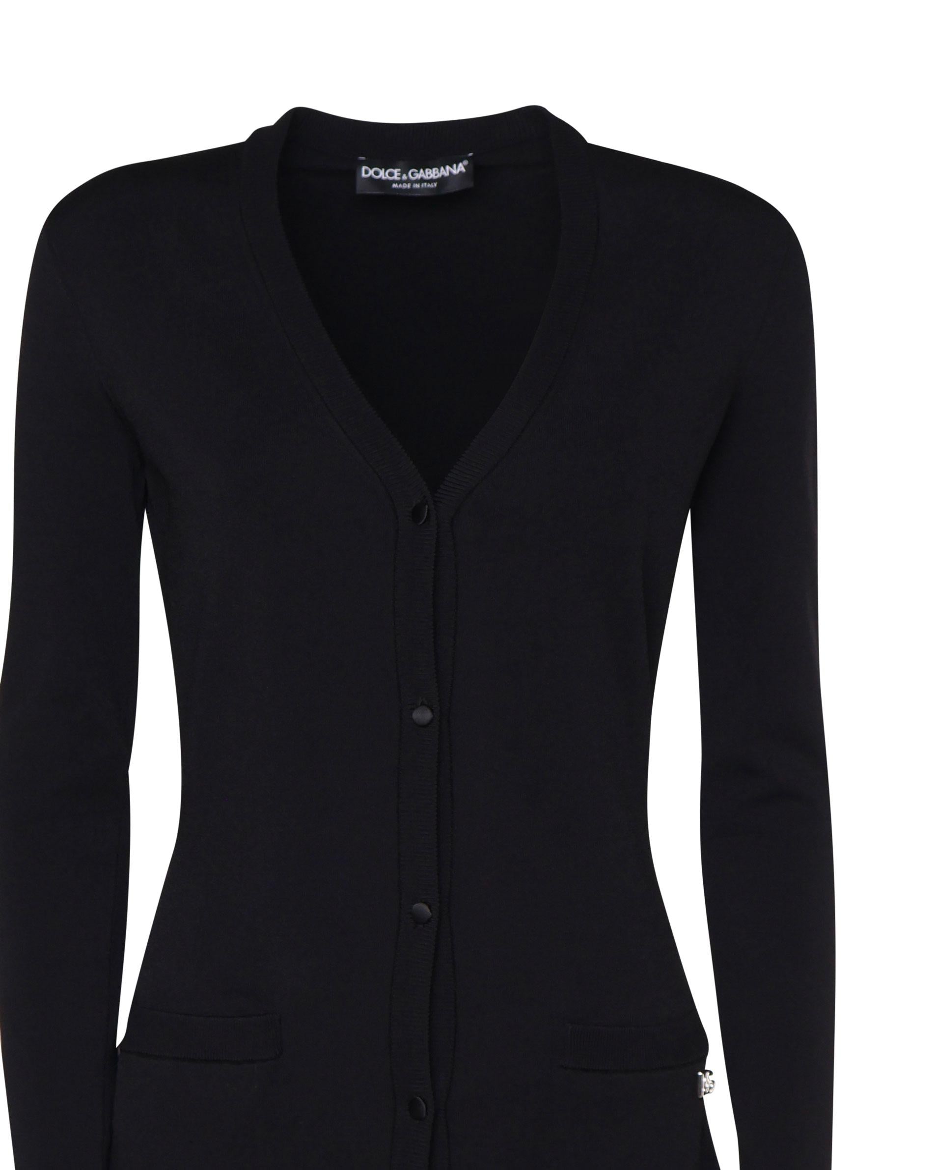 Cardigan lungo in maglia di viscosa stretch FXV29T JFMEVN0000 DOLCE & GABBANA 