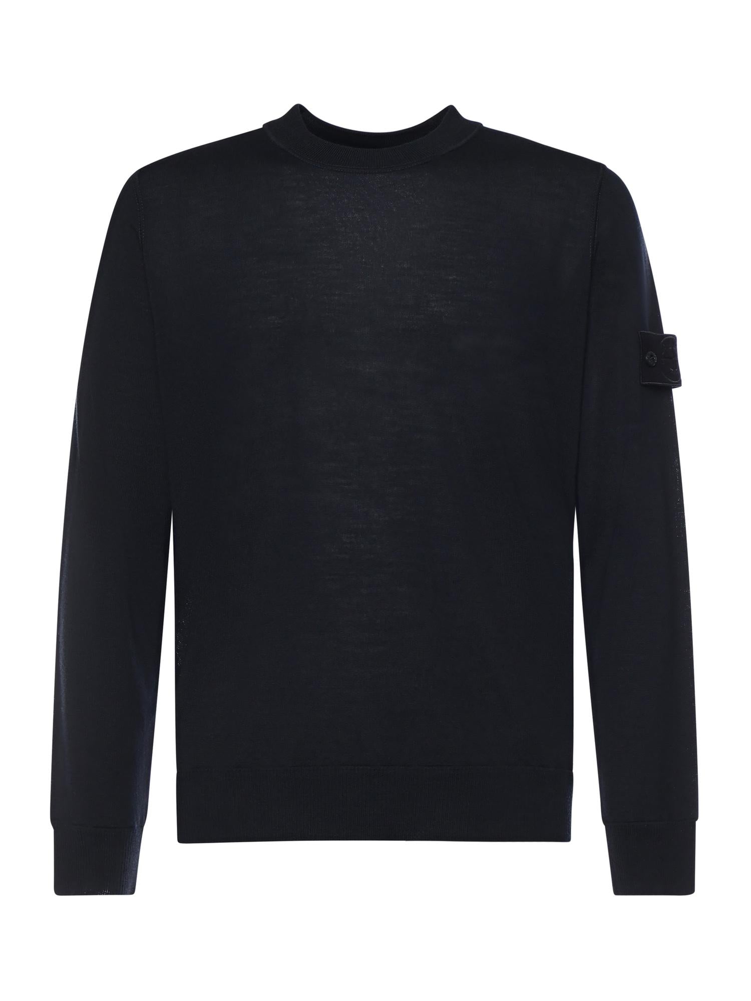 Maglione girocollo in lana con logo L1S155100074 S00FCV0020 STONE ISLAND 