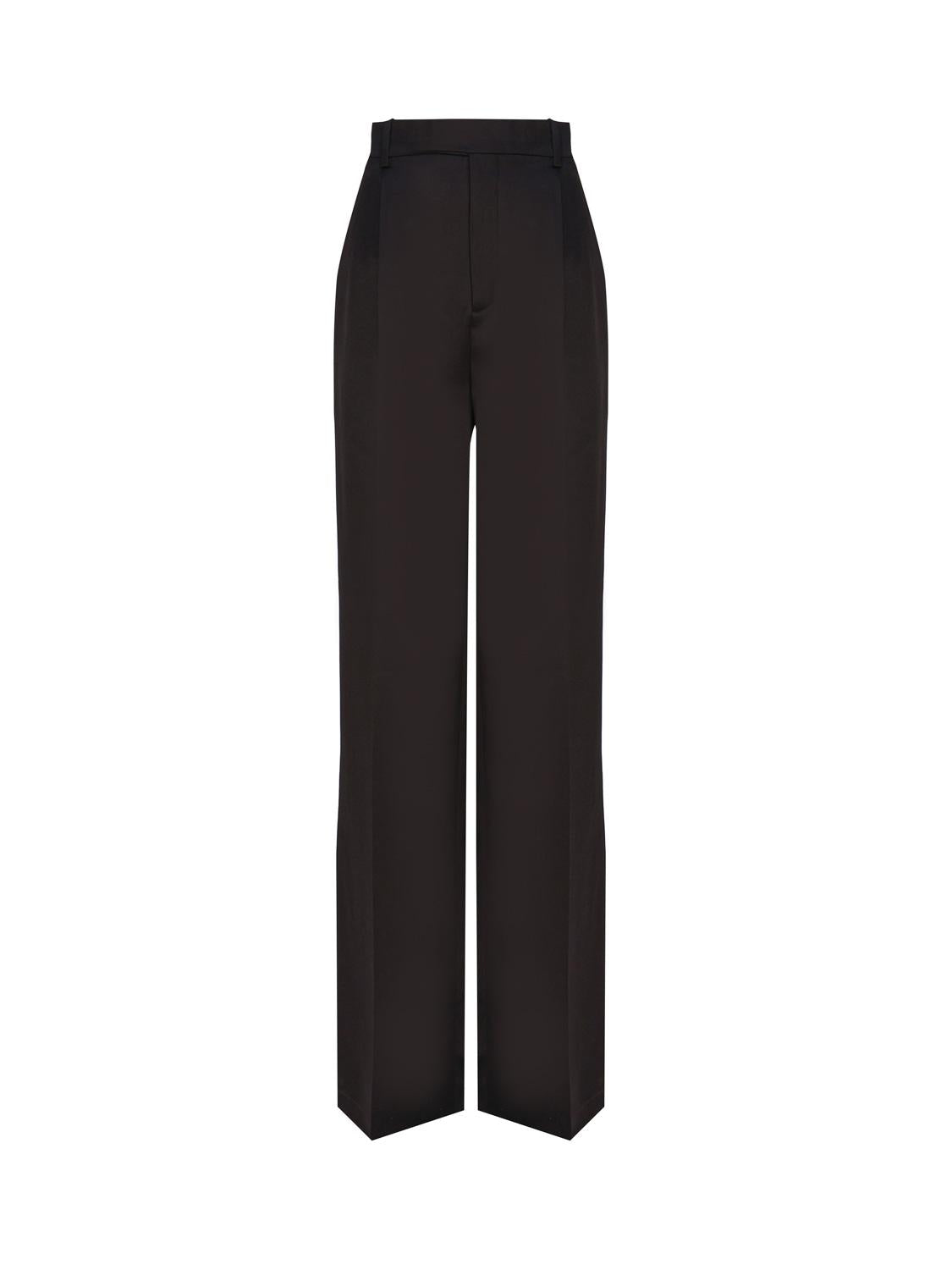 Pantaloni svasati in satin 736713 Y013G1000 SAINT LAURENT 